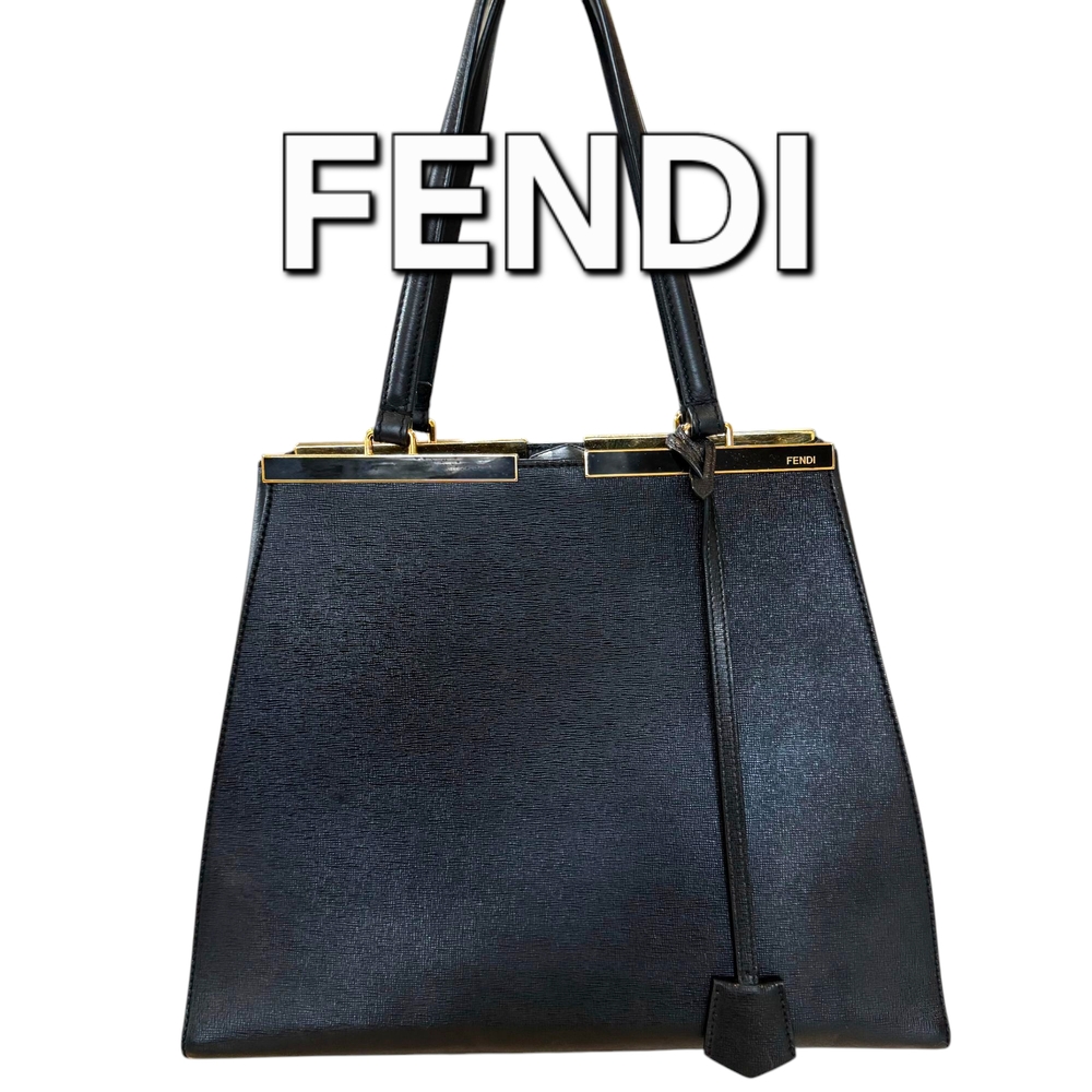 Fendi 3Jours Black Leather Tote Bag
